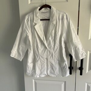 Classic summer White Women's Jacket  Blazer size large